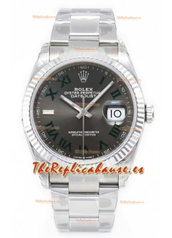 Rolex Datejust 126330 Wimbledon 41MM ETA3235 Dial Gris 72 Horas de Energía Réplica Espejo 1:1