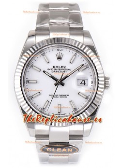 Rolex Datejust 126334 41MM ETA3235 72 Horas Energía Dial Blanco Oyster Réplica Espejo 1:1