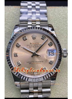 Rolex Datejust 31MM Swiss 1:1 Mirror Replica in 904L Steel - Champange Dial