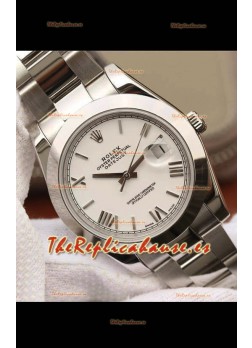 Rolex Datejust 41MM Cal.3135  Reloj Réplica Suizo a Espejo 1:1 en 904L Dial Blanco