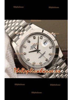Rolex Datejust 41MM Cal.3135 Reloj Réplica Suizo a Espejo 1:1 Caja de Acero 904L Dial Blanco