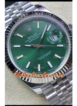 Rolex Datejust 41MM 126334 Reloj Réplica Suizo en Acero 904L Dial Verde - Réplica a Espejo 1:1