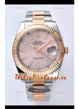 Rolex Datejust Movimiento Cal.3235 Réplica Espejo 1:1 Acero 904L 41MM - Caja Oro Rosado Dos Tonos