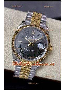 Rolex Datejust 36MM Movimiento Cal.3135 Movement Reloj Réplica Suizo Acero 904L Steel Dial Gris de Dos Tonos