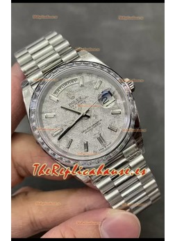 Rolex Day Date Presidential Acero Inoxidable Dial Meteorite Reloj 40MM - Calidad Espejo 1:1