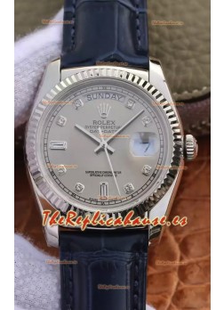 Rolex Day Date Reloj Acero 904L Dial Gris 36MM - Calidad Espejo 1:1