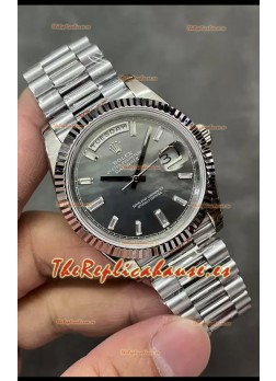 Rolex Day Date Presidential Acero Inoxidable Gris Perla Reloj 40MM - Calidad Espejo 1:1