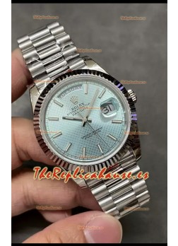 Rolex Day Date Presidential Acero 904L 40MM - Dial Azul Estampado Reloj Calidad Espejo 1:1