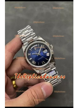 Rolex Day Date Presidential Reloj Acero Inoxidable 40MM - Dial Azul Marino Calidad Espejo 1:1