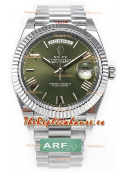 Rolex Day Date Presidential Reloj Acero Inoxidable Dial Verde 40MM - Calidad Espejo 1:1