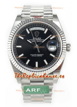 Rolex Day Date Presidential Acero Inoxidable Dial Negro Reloj 40MM - Réplica Espejo 1:1