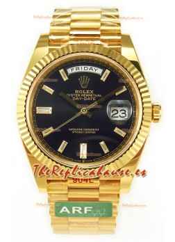 Rolex Day Date Presidential Reloj Oro Amarillo 18K 40MM - Dial Negro Calidad Espejo 1:1