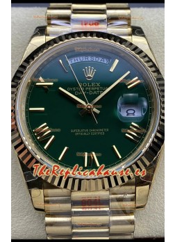 Rolex Day Date Presidential Reloj Oro Rosado 18K 40MM - Dial Verde Oliva Calidad Espejo 1:1