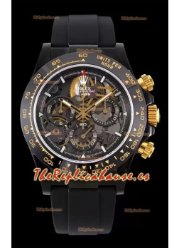 Rolex Daytona Blaken Negro Reloj Réplica Suizo a Espejo 1:1 Dial Skeleton Movimiento Cal.4130