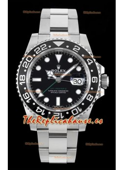 Rolex GMT Masters II 116710LN-78200 Movimiento Cal.3186 Réplica Suiza - Ultimate Reloj Acero 904L