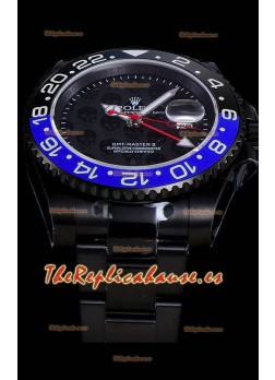 Rolex GMT Suizo "Titan Revenge" Negro y Azul Reloj Réplica Suizo Movimiento ETA 3186