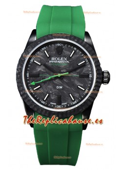 Rolex Milgauss DiW Reloj Caja Carbón Negro - Movimiento Automático ETA2836 en Correa Verde