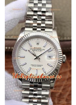 Rolex Datejust 36MM Movimiento ETA-3135 Réplica Suiza Caja en Acero 904L en Dial Blanco