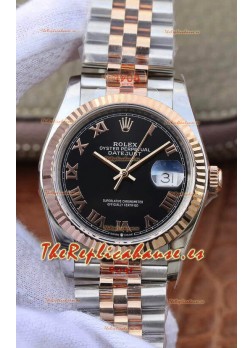 Rolex Datejust 36MM Movimiento ETA-3135 Reloj Réplica Suizo en ACero 904L de Dos Tonos Dial Romano
