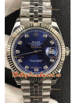 Rolex Datejust 36MM Movimiento ETA-3135 Réplica Suiza en Acero 904L en Dial Azul 