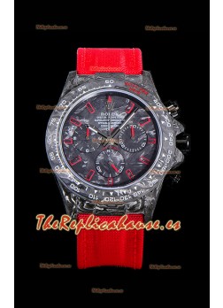 Rolex Daytona DiW Edición "Todo Negro/Rojo" Caja de Carbono Forjado Réplica a Espejo 1:1