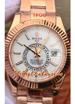 Rolex Sky-Dweller Everose Gold Oyster 42MM Reloj Réplica a Espejo 1:1 