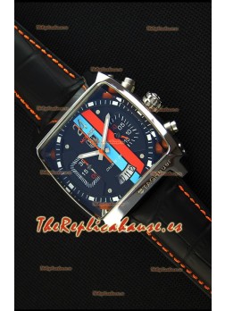 Tag Heuer Monaco 24 Reloj Réplica en Cuarzo con Dial en Rayas Azules y Rojas