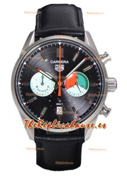 Tag Heuer Carrera Carrera Skipper 39 Cronógrafo Reloj Réplica Cuarzo Suizo Dial Negro