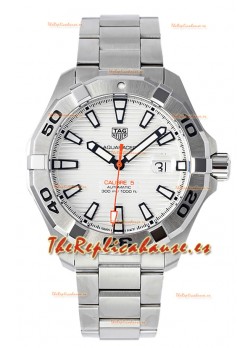 Tag Heuer Aquaracer Calibre 5 Reloj Réplica Espejo 1:1 Dial Acero Blanco 904L 44MM