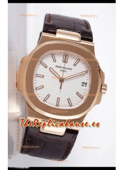 Patek Philippe Nautilus 5711/1R 1 Reloj Réplica a Espejo 1:1 Dial Blanco Oro Rosado