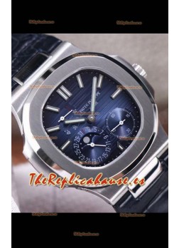 Patek Philippe Nautilus 5712/1A Reloj Réplica Suizo en calida Espejo 1:1 Dial Azul Leather Strap
