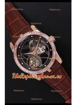 Roger Dubuis Excalibur Spider Flying Tourbillon Caja tipo Skeleton Caja de Titanio Reloj Suizo a Espejo 1:1