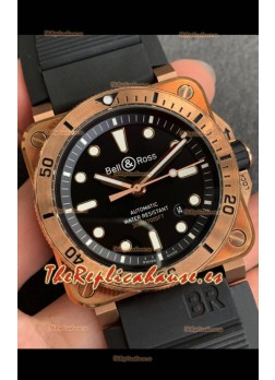 Bell & Ross BR03-92 Reloj Réplica Suizo a espejo 1:1 de Buzo Oro Rosado