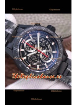 Tag Heuer Carrera Heuer 01 Reloj Réplica Suizo Caja en PVD - Dial Negro tipo Skeleton
