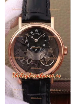 Breguet Tradition 7057BR/R9/9W6 Oro Rosa Dual Tourbillon Reloj Réplica Suizo