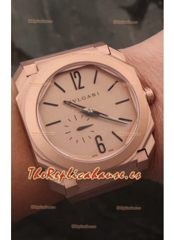 Bvlgari Octo Edición Finissmo Reloj Réplica a espejo 1:1 Correa y Caja de Cerámica Arenosa/Arenada