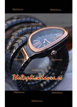Bvlgari Edición Serpenti Reloj Réplica en Cerámica Negra Calidad a Espejo 1:1