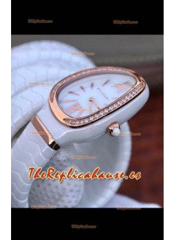 Bvlgari Edición Serpenti Reloj Réplica en Cerámica Blanca Calidad a Espejo 1:1