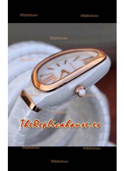 Bvlgari Edición Serpenti Reloj Réplica en Cerámica Blanca Calidad a Espejo 1:1