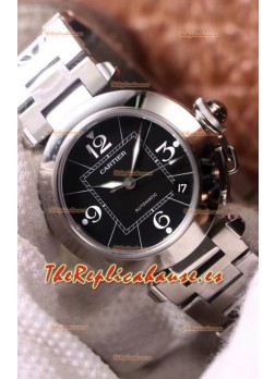 Pasha De Cartier Reloj Réplica Suizo Automático Calidad Espejo 1:1 32MM - Black Dial