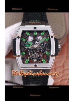 Hublot Masterpiece MP Edición Senna Genuino Tourbillon Reloj Réplica en Caja de Titanio
