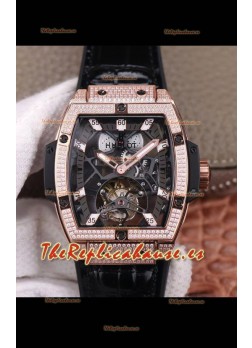 Hublot Masterpiece MP Edición Genuino Tourbillon Reloj Réplica Suizo Caja en Oro Rosado