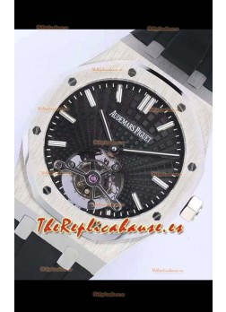 Audemars Piguet Royal Oak Tourbillon Dial Negro 41mm en Caja de Acero 904L Correa de Goma