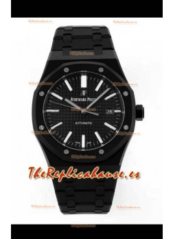 Audemars Piguet Royal Oak PVD Coated Swiss Replica Watch 3120 Swiss Movement - Black Dial 