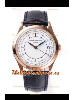 Patek Philippe Calatrava 5296 Dial Sector Reloj Réplica Suizo a espejo 1:1Oro Rosado Casing
