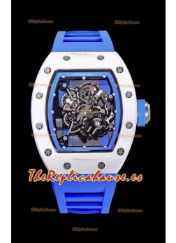 Richard Mille RM055 Caja de Cerámica Reloj Réplica a espejo 1:1 Correa Azul 