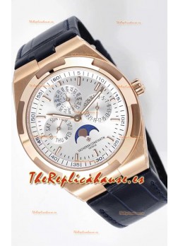 Vacheron Constantin Overseas Perpetual Calendar Ultra-Fino Reloj Réplica Dial Acero Caja Oro Rosado