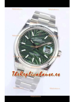 Rolex Datejust Palm Motif Dial 36MM Movimiento Cal.3135 Réplica Suiza Caja en Acero 904L