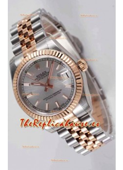 Rolex Datejust 31MM Movimiento Cal.3135 Movement Reloj Réplica Suizo Dial Gris Correa Jubilee - Reloj Ultimate Acero 904L
