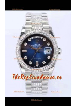 Rolex Day Date Presidential Acero 904L 36MM - Dial Azul Calidad a Espejo 1:1